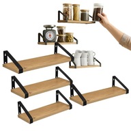 PÓLKA ŚCIENNA WISZĄCA LOFT DO KUCHNI NA PRZYPRAWY ZESTAW 3 PÓLEK LOFT