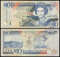 BNA - KARAIBY 10 Dollars Dolarów 1993 C 439724 G # GRENADA # P32g # VF-