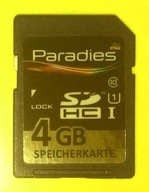 SDHC 4 GB >> P A R A D I E S 20MB/s >> Made in TAIWAN
