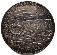 Medal Stuttgart – Landeshauptstadt, panorama + zabytki srebro z 1961 roku