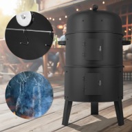 GRILL WĘGLOWY OGRODOWY TUBA WĘDZARNIA STALOWY RUSZT 37,5 x 37,5 cm