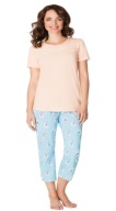 Wadima piżama damska 3/4 48 XXXL 104445 bawełna blada morela