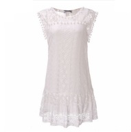 SUKIENKA Koronkowa Hippie BOHO Biała r. 38 M