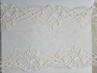 Koronka francuska elastyczna na tiulu ekrii szerokość 21cm