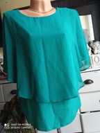 DAVID EMANUEL 38 10 szmaragdowa bluzka żorżeta