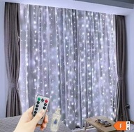 KURTYNA LED ŚWIETLNA 600LED Lampki Choinkowe Sople Zewnętrzne Girlanda 6x3m
