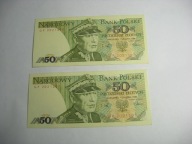 50 zł 1988 nr GR 2 sztuki kolejne numery