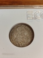 Moneta 3 krajcary 1666 HS srebro MS 63