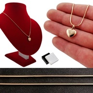 ZŁOTY NASZYJNIK SERCE KLASYCZNE 18K PREZENT DLA KOBIETY DZIEWCZYNY +GRAWER