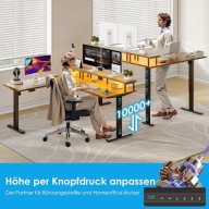 Biurko Elektryczne Narożne Komputerowe OffiGo 150 x 120 x 72 cm brąz