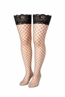 Kabaretki samonośne z koronką silikon pasek goth alt pończochy