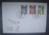 KOPERTA FDC Mi 1496 - 1498 SZWAJCARIA 150 LAT ZNACZKA