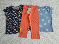 C&A 2 bluzki i legginsy pomarańczowe nowe roz 128