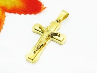 Podwójny krzyżyk wisor zawieszka do łańcuszka stal chirurgiczna Jezus Z339