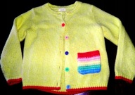 Sweterek rozpinany z wełną NEXT tęcza 104 \T