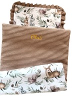 KOCYK pościel DO WÓZKA 50x75cm wafel HAFT METRYCZKA+PODUSZKA wyprawka