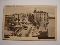 Poznań / Apteka i restauracja przy moście - stara pocztówka