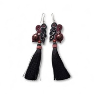 sutasz kolczyki długie wiszące perły Swarovski chwosty ślub biżuteria