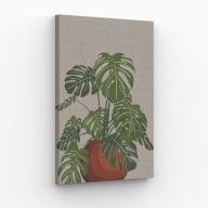 Obraz na płótnie 40x70 Prosty Liść Monstery kwiaty | Pomysł na prezent