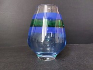 Piękny wazon szkło artystyczne kolorowe paski