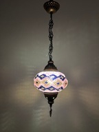 pojedyncza turecka lampa wisząca z mozaiki