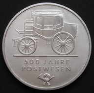 Niemcy 5 marek 1990 - 500 lat poczty - stan menniczy -