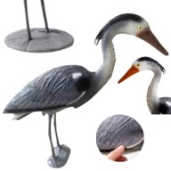 CZAPLA OGRODOWA FIGURKA SIWA OZDOBA 70CM REALISTYCZNA OCZKO WODNE MOCNA