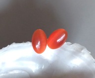 kolczyki pomarańczowy kwarc kocie oko srebro 925