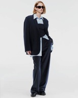 H & M spodnie szerokie luźne nogawki palazzo paski prążki prążek tenisowy L