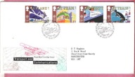 Anglia 1988, FDC Edinburgh, transport, komunikacja, samolot, statek, kolej