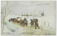 i90 CK KuK Verwudetentransport Przemarsz Zimą FJ1 1915 wiatrak
