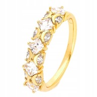 PIERŚCIONEK POZŁACANY PIĘĆ RADIANTÓW 5 MM