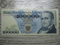 BANKNOT PRL 100000 ZŁOTYCH 1990 ROK MONIUSZKO