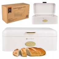 CHLEBAK POJEMNIK NA PIECZYWO CHLEB STAL NIERDZEWNA BIAŁY DUŻY ZAMAYKANY