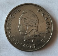moneta Polinezja Francuska 20 frank 1967
