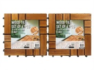 Drewniane płytki tarasowe/balkonowe akacja 8 szt 31 x 31 x 2,5 cm 2 zestawy