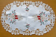 BOŻE NARODZENIE ŚLICZNA ŚWIĄTECZNA SERWETA haft elegancka 43 cm x 28 cm