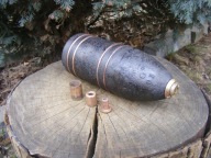 UNIKAT POCISK GRANAT AUSTRO-WĘGRY M75 9CM SYGNOWANY.