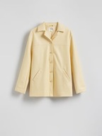 Reserved marynarka skórzana imitacja skóra żakiet oversize masełkowy żółty