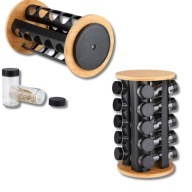 PRZYPRAWNIK OBROTOWY STOJAK + 20 SŁOICZKÓW POJEMNIKI NA PRZYPRAWY +NAKLEJKI