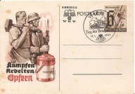 TRZECIA RZESZA -WALKA PRACA POŚWIĘCENIE-karta -stempel 1941 rok
