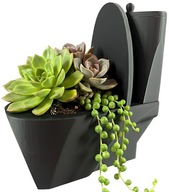 Doniczka Dekoracyjna Toaleta Czarna śmieszny prezent gadżet oryginalna