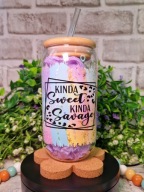 Kubek szklanka 500ml kawa mrożona iced coffee słomka i pokrywka