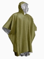 Peleryna / ponczo termiczne – zielono-srebrne, przeciwdeszczowe
