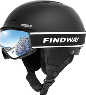 Kask narciarski Findway + gogle narciarskie r.M 52-58 cm SZARY