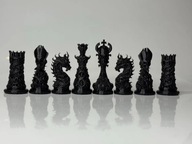 Mroczne szachy w stylu gothic Figury | Czaszki & Kolce | Unikat