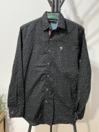 L Koszula Viva czerń białe groty strzałek bawełna M