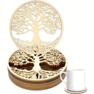 PODKŁADKA POD KUBEK - DRZEWO ŻYCIA - DREWNIANA - STRUKTURYZATOR WODY - HIT!