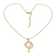 86976 Celebrytka złota stal chirurgiczna 316L pozłacana 18K elegancka