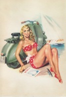 AKT - NAGA KOBIETA - PIN UP GIRL - SKUTER - WŁOCHY